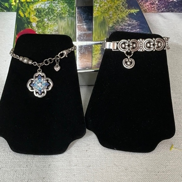 Brighton Jewelry - Brighton lot of 2 Silver and Blue Women's Bracelet Set #1231